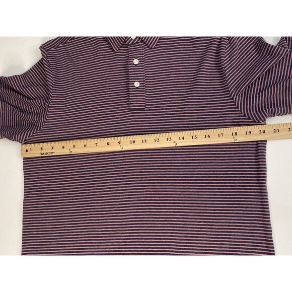 Faherty Movement Polo Shirt Men’s M Short Sleeve Soft Button Down Storm Stripe - Picture 14 of 16